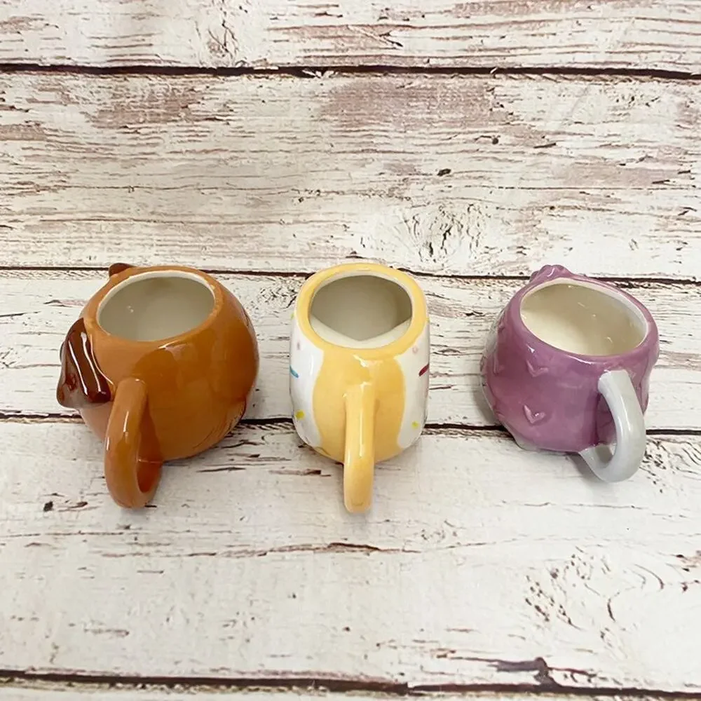 TARGET Novelty Ceramic Coffee Mugs 12 oz Set of 3 Dog Donut Hedgehog